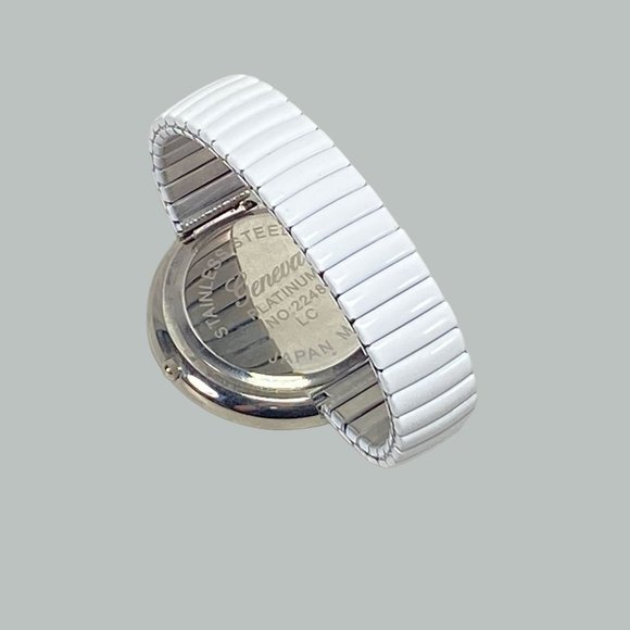 Geneva Platinum Womens Stretch White Band Round Rhinestone Face Colorful Numbers - Picture 5 of 9